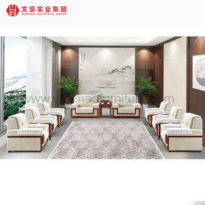 Промышленные высококлассные большие диваны Wenhao с деревянным подлокотником для большого офисного помещения